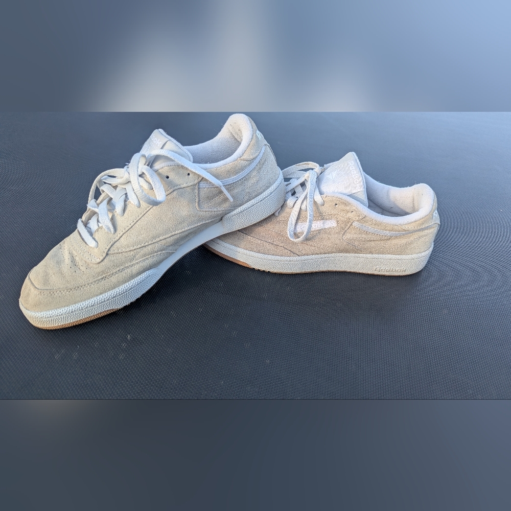 Reebok Sued Cream Low-Top Sneakers
